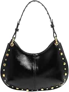 Amazon.com: Studded Shoulder Purse for Women Gold Stud Faux